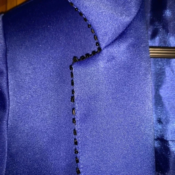 💥5/$10💥 Z Studio Blue Beaded Tank & Jacket Two-Piece Set 12 - Picture 4 of 8